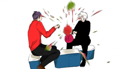 輪ゴムの圧でスイカ割るネタ。→