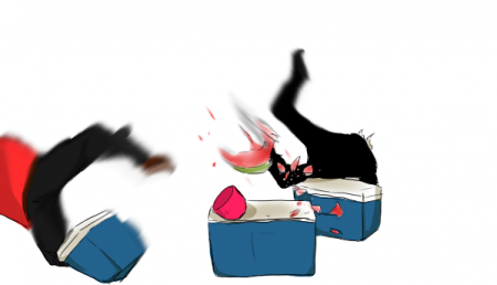 輪ゴムの圧でスイカ割るネタ。終。