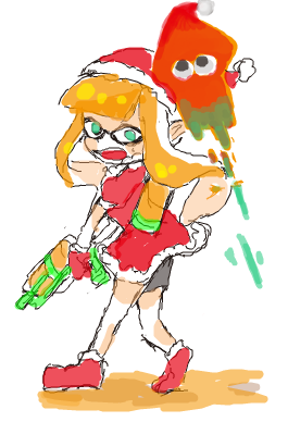 クリスマスイカちゃん。お絵かきの森で描きました。